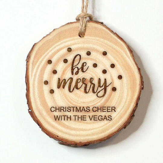 Confetti Dot Be Merry Real Wood Ornament